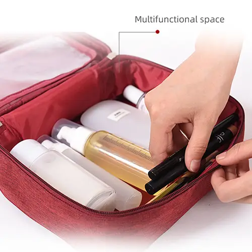 New Arrival Ladies Canvas Large Square Makeup Box Bag Toiletry Sets